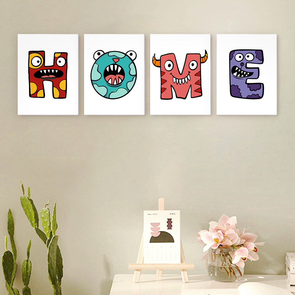 Mini Alphabet Set of 4 Framed