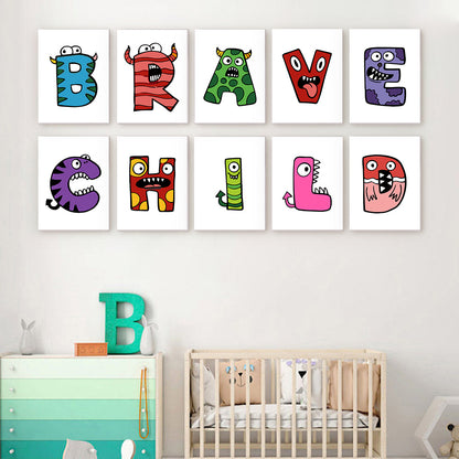 Mini Alphabet Set of 4 Framed
