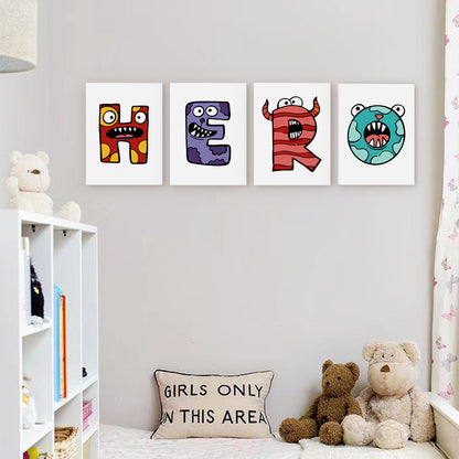 Mini Alphabet Set of 4 Framed
