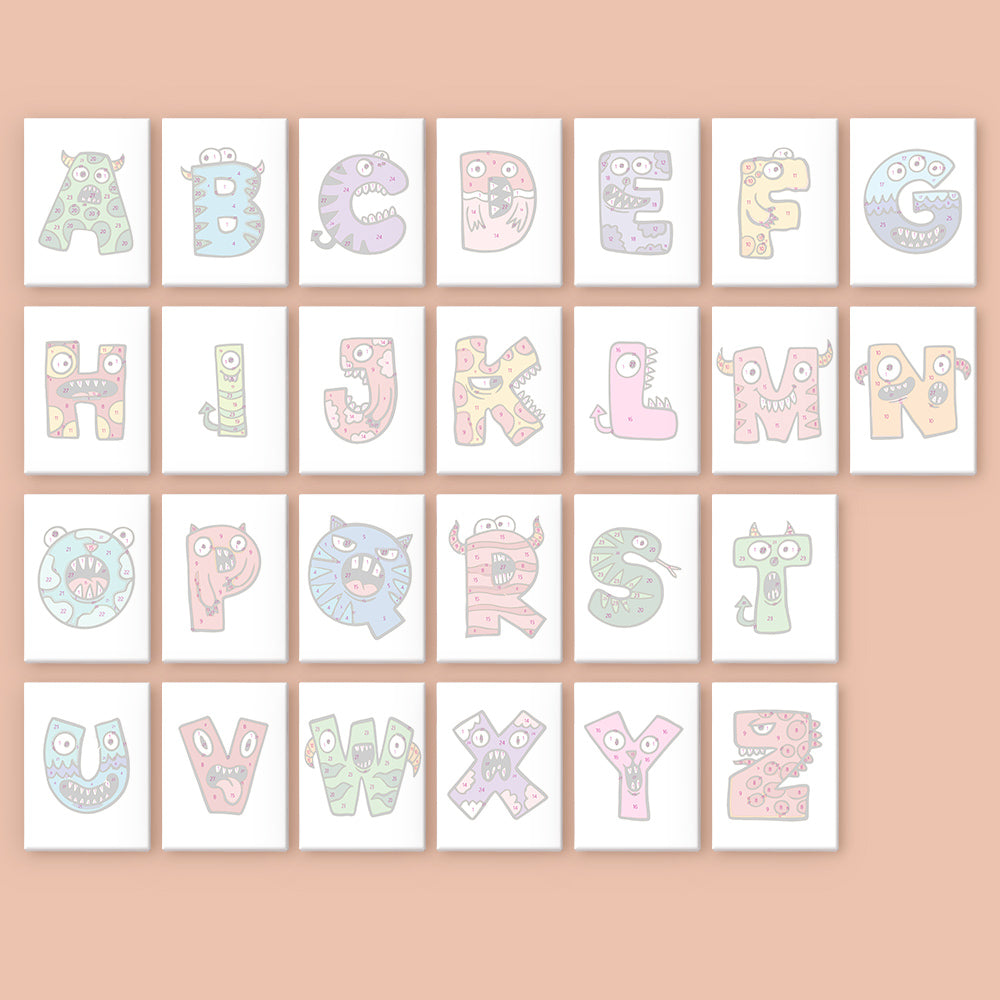 Mini Alphabet Set of 4 Framed