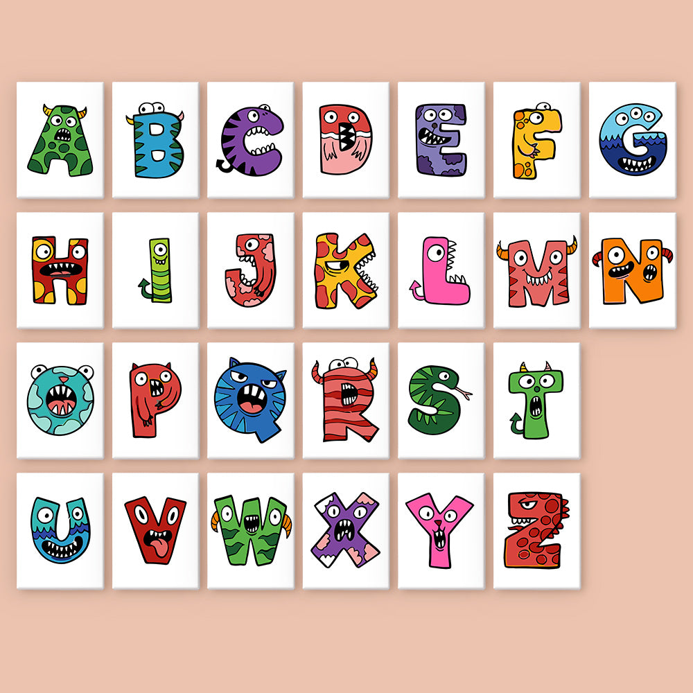 Mini Alphabet Set of 4 Framed