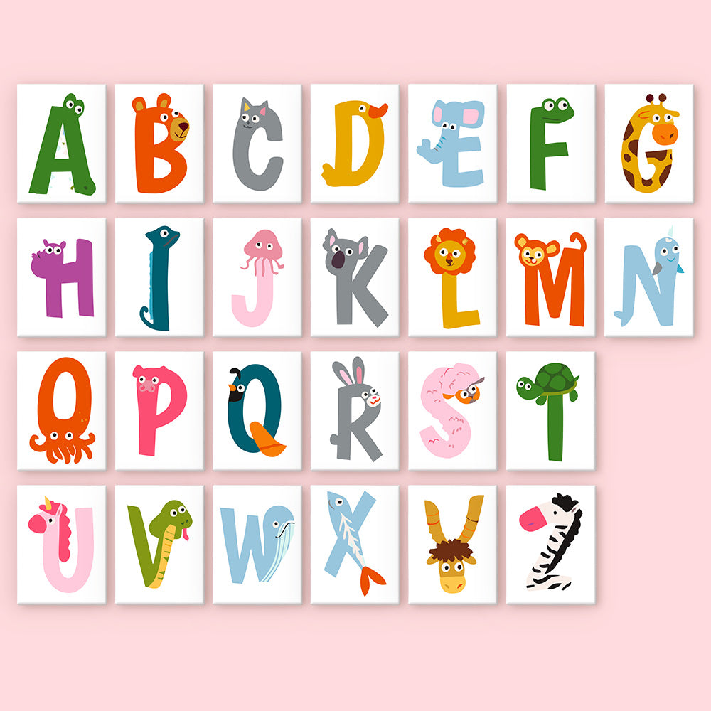 Mini Alphabet Set of 4 Framed